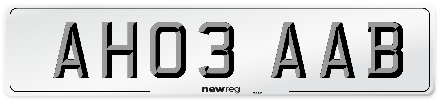 AH03 AAB Number Plate from New Reg